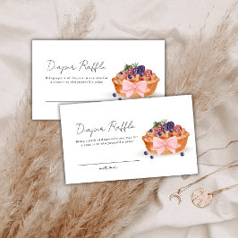 Tarjeta De Recepción Cutie Pie Berry Bow Diaper Raffle Baby Shower