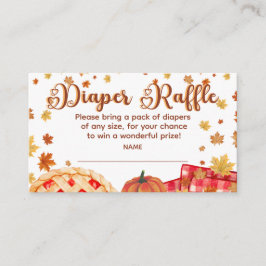 Tarjeta De Recepción Cutie Pie Calabaza Cae Baby Shower Diaper Raffle
