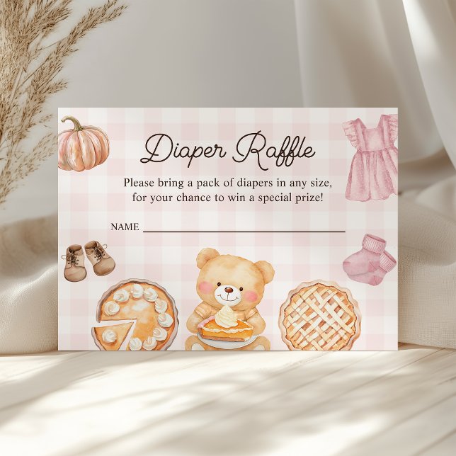Tarjeta De Recepción Cutie Pie Chica de otoño rosado Baby Shower Diaper (Subido por el creador)