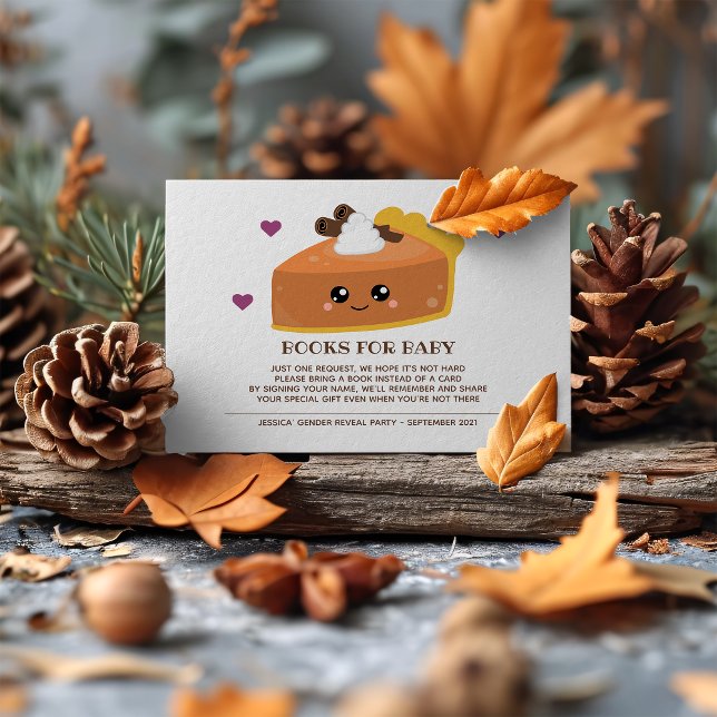 Tarjeta De Recepción Cutie Pie Fall Baby Shower Books para el bebé (You’ll definitely want a piece of this cutie pie books for baby card. )