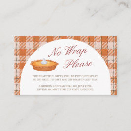 Tarjeta De Recepción Cutie Pie Fall Baby Shower No Wrap Please Card