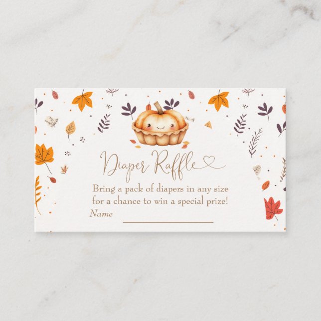 Tarjeta De Recepción Cutie Pie Género Neutral Diaper Raffle (Anverso)