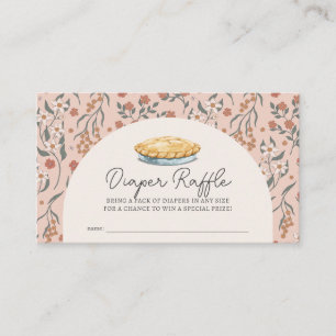 Tarjeta De Recepción Cutie Pie Pink Floral Baby Diaper Raffle Ticket