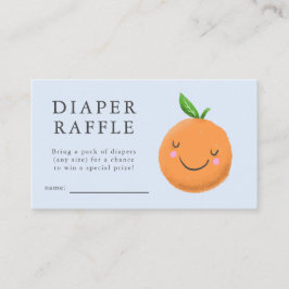 Tarjeta De Recepción Cutie Theme Blue Baby Shower Diaper Raffle