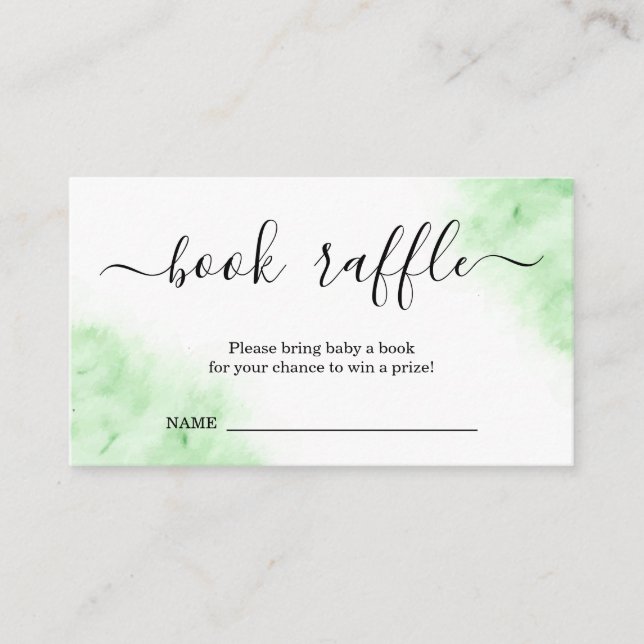 Tarjeta De Recepción Cuto acuarela Diaper Book Raffle Para Baby Shower (Anverso)