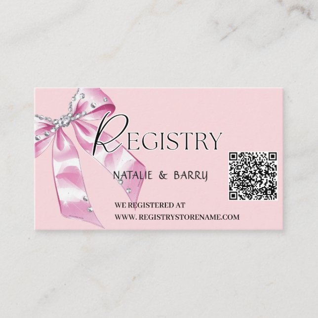 Tarjeta De Recepción Cuto rosa Coquette Bow Baby Shower (Anverso)