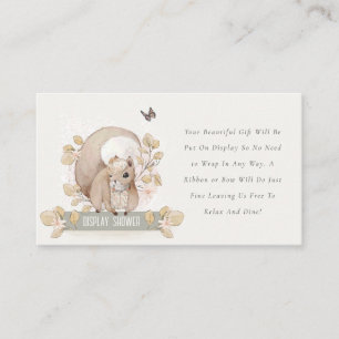 Tarjeta De Recepción Cuto Woodland Floral Squirrel Display Baby Shower