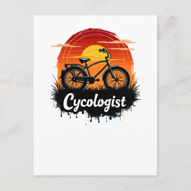 Tarjeta De Recepción Cycologist Bike Adventure: Tee gráfico atardecer (Anverso)