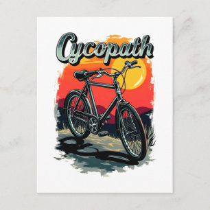 Tarjeta De Recepción Cycopath: diseño de bicicleta de puesta de sol