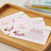 Dachshund y globos rosa Libros para baby shower