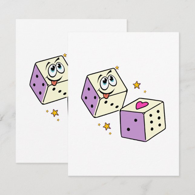 Tarjeta De Recepción Dados de la Suerte (Anverso / Reverso)