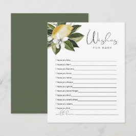 Tarjeta De Recepción DAHLIA Lemon Citrus Fruit Wiers for Baby Game