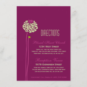 Tarjeta De Recepción Dahlia Simple - Verde y Púrpura Instrucciones de I