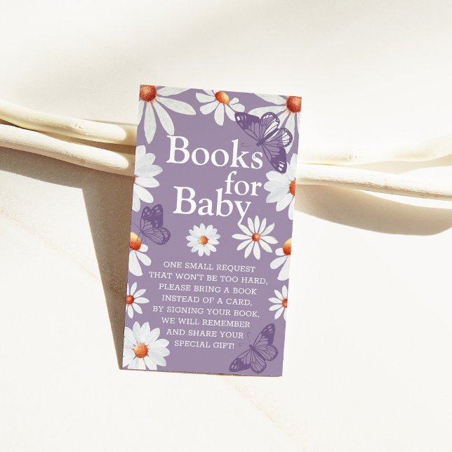 Tarjeta De Recepción Daisias acuarelas y libros de mariposas para bebés (Subido por el creador)