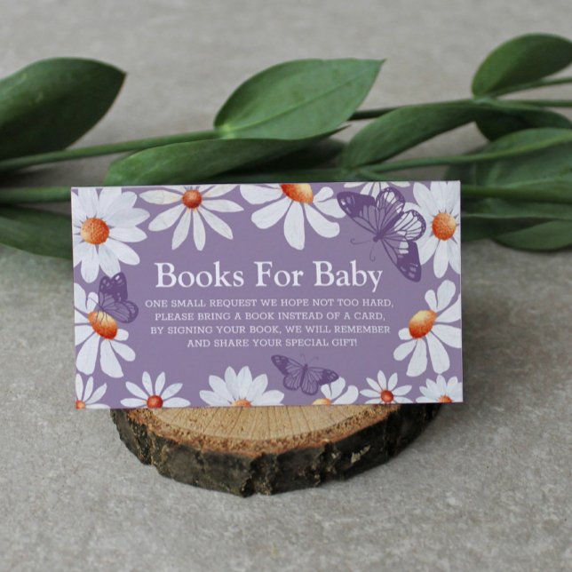 Tarjeta De Recepción Daisias acuarelas y libros de mariposas para bebés (Subido por el creador)