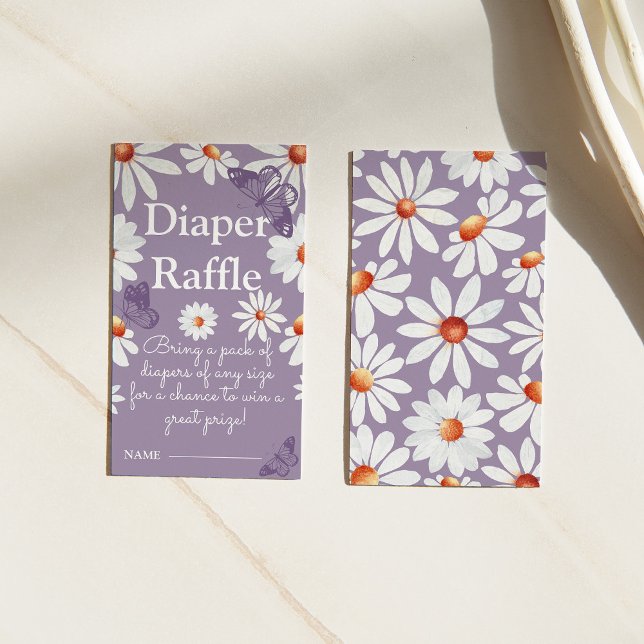 Tarjeta De Recepción Daisies acuarela y pañal de mariposa (Subido por el creador)