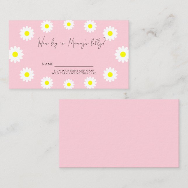 Tarjeta De Recepción Daisies - Qué grande es la barriga de la mamá (Anverso / Reverso)