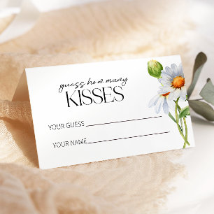 Tarjeta De Recepción Daisy adivina cuántos besos juego de novias