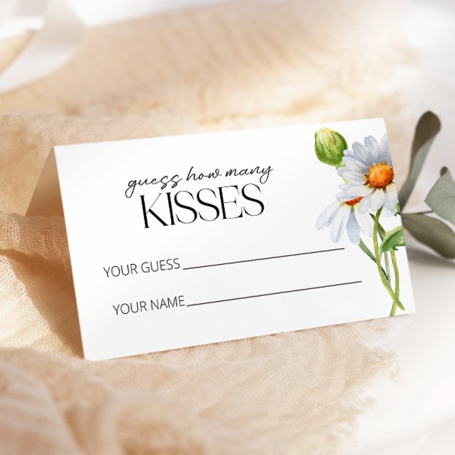 Tarjeta De Recepción Daisy adivina cuántos besos juego de novias (Subido por el creador)