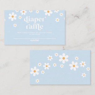 Tarjeta De Recepción Daisy azul pálido Retro Baby Shower Diaper Raffle