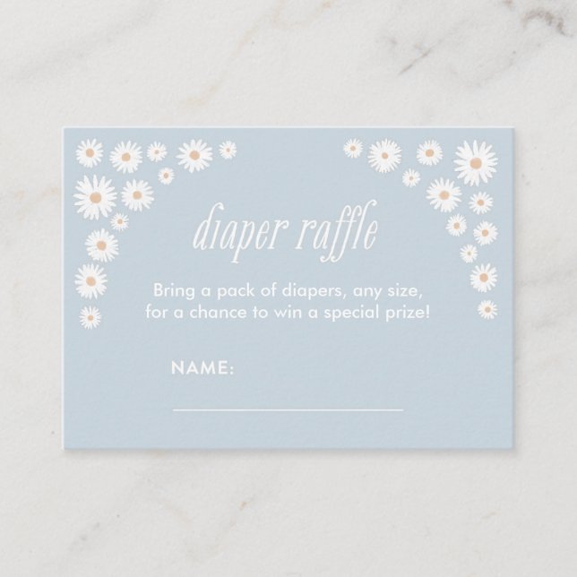 Tarjeta De Recepción Daisy Baby Shower Diaper Raffle Ticket (Anverso)