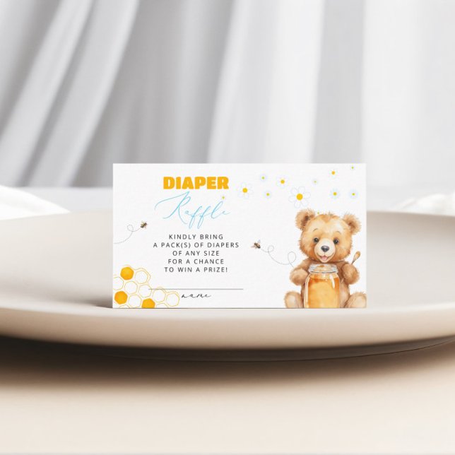 Tarjeta De Recepción Daisy Bear Diaper Raffle Chica Baby Shower (Subido por el creador)