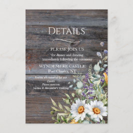 Tarjeta De Recepción Daisy blanco