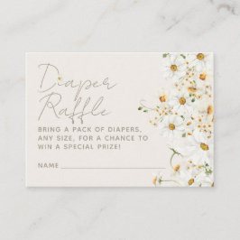 Tarjeta De Recepción Daisy Boho Wildflower Baby Shower Diaper Raffle