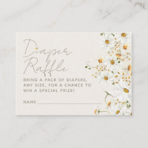 Tarjeta De Recepción Daisy Boho Wildflower Baby Shower Diaper Raffle