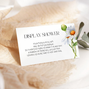 Tarjeta De Recepción Daisy Display ducha de Watercolol minimalista