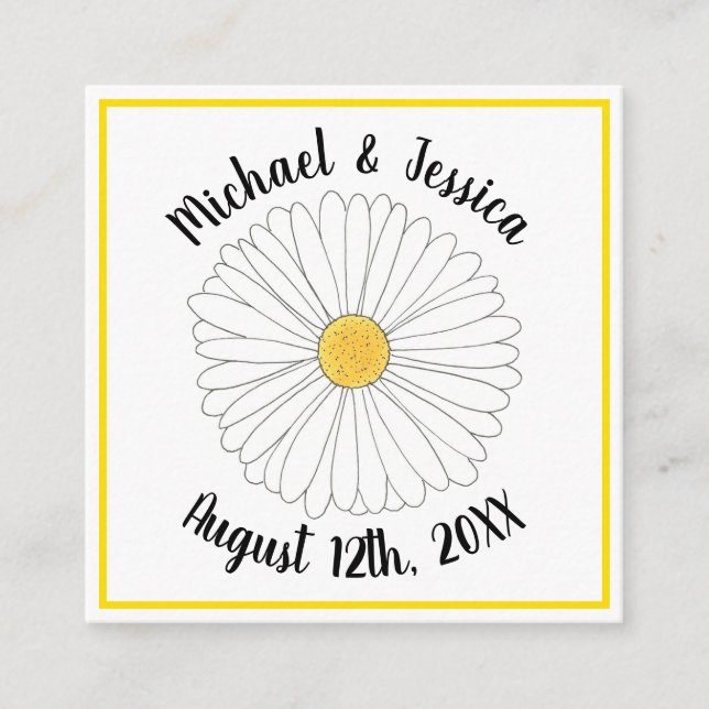 Tarjeta De Recepción Daisy Flower Floral Daisies Petals Garden Fiesta (Anverso)