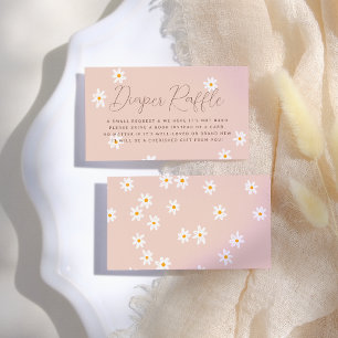 Tarjeta De Recepción Daisy Flowers Boho Pink Floral Baby Shower