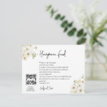 Tarjeta De Recepción Daisy Honeymoon deseo QR CODE<br><div class="desc">Boda de solicitud de fondos de luna de miel insertar tarjeta con su código Qr. No olvides personalizarlo con tus iniciales en la parte posterior.</div>