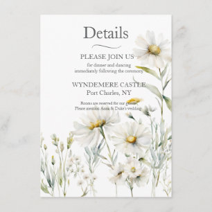 Tarjeta De Recepción Daisy Wildflower Boda QR Code