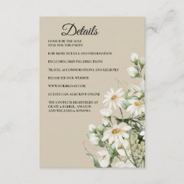 Tarjeta De Recepción Daisy Wildflower Boho Enclosure Card Details
