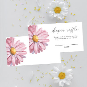 Tarjeta De Recepción Daisy Wildflower diaper raffle
