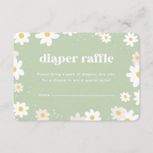 Tarjeta De Recepción Dalias de rifa de pañales verde salvia
