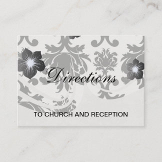 Tarjeta De Recepción damasco blanco negro ornamental