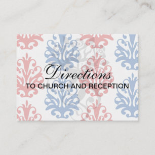 Tarjeta De Recepción damasco blanco rojo y azul americano