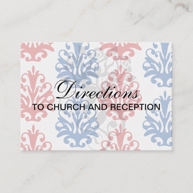 Tarjeta De Recepción damasco blanco rojo y azul americano (Anverso)