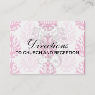 Tarjeta De Recepción Damasco de moda de boho rosa y rosa oscuro