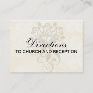 Tarjeta De Recepción damasco elegante floral de color crema