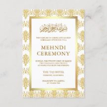 Damasco islámico musulmán blanco y dorado Mehndi