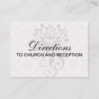 Tarjeta De Recepción damasco rosa y crema clara