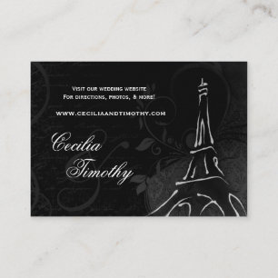 Tarjeta De Recepción Damask Parisienne: Sitio web de Bodas blancos y ne