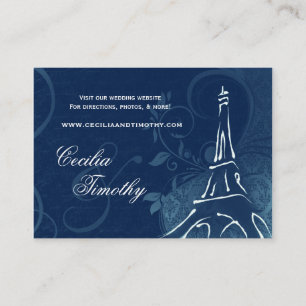 Tarjeta De Recepción Damask Parisienne: Sitio web de Sapphire Blue Boda