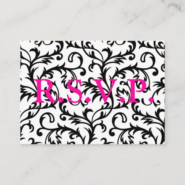 Tarjeta De Recepción damsk R.S.V.P. (Anverso)