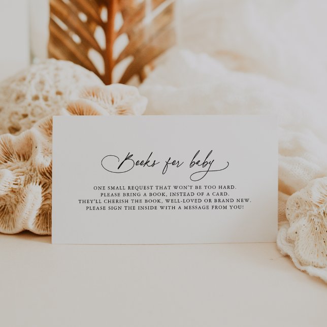 Tarjeta De Recepción DARCY Boho Black White Baby Shower Books para el b (DARCY Boho Black White Baby Shower Books for Baby Enclosure Card)