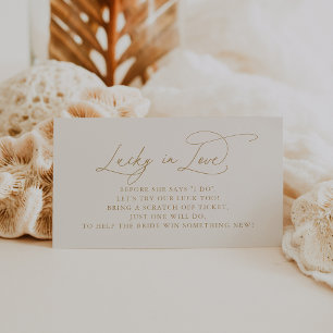 Tarjeta De Recepción DARCY Minimalista moderno Marfil Dorado Afortunado