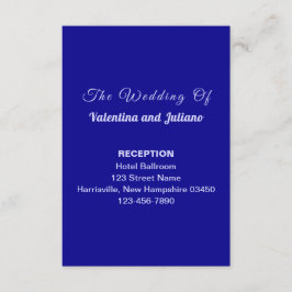 Tarjeta De Recepción Dark Blue Wedding Reception Portrait